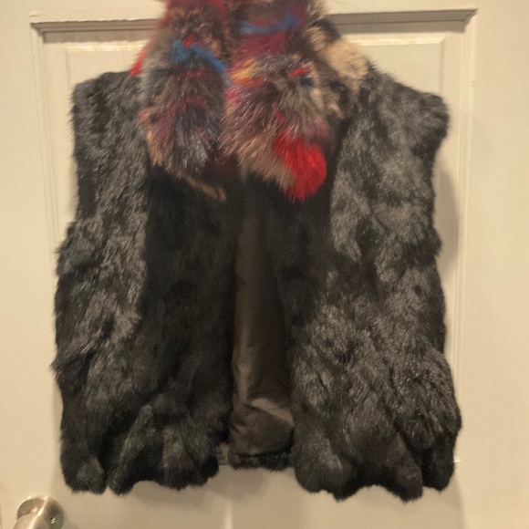Adrienne landau rabbit/fox fur vest - Picture 1 of 2